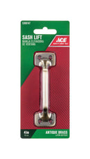 Ace 4 in. L Antique Brass Brass Universal Sash Lift Handle 1 pk