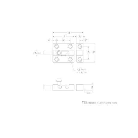 Ace 2.5 in. L Black Steel Barrel Bolt 1 pk