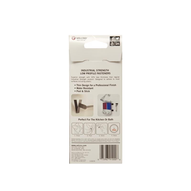 VELCRO Brand Heavy Duty Low Profile Small Nylon Hook and Loop Fastener 1 in. L 10 pk
