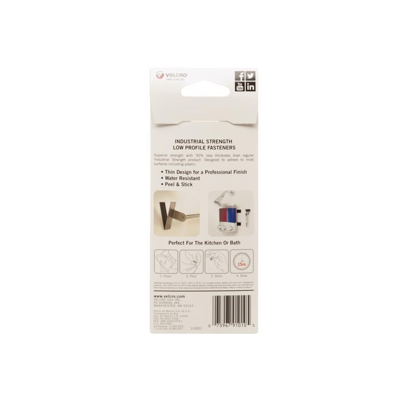 VELCRO Brand Heavy Duty Low Profile Small Nylon Hook and Loop Fastener 1 in. L 10 pk