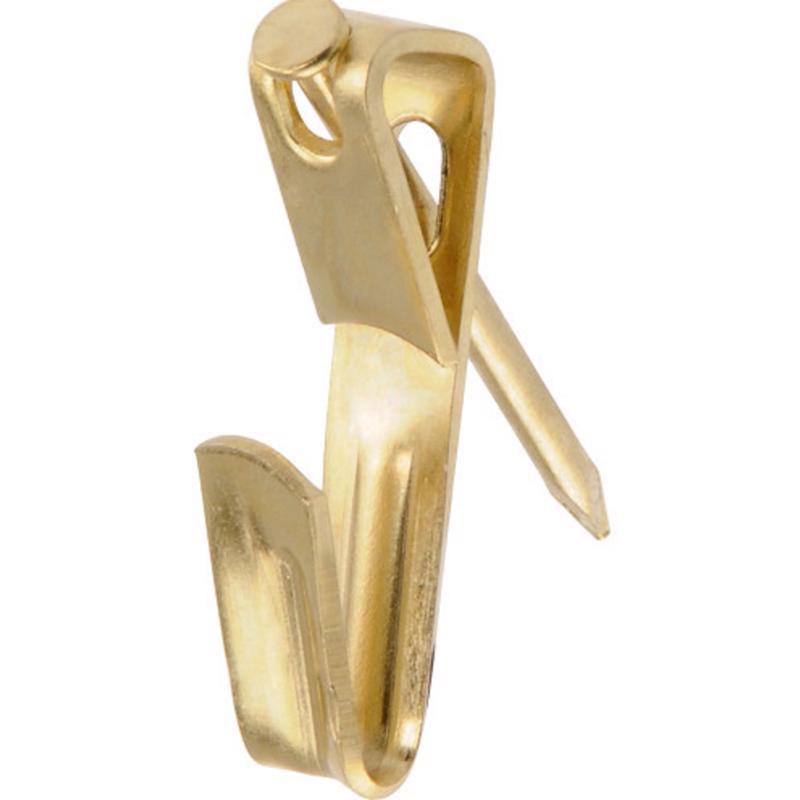 Hillman Brass-Plated Gold Conventional Picture Hanger 20 lb 50 pc