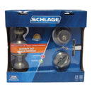 Schlage Georgian Antique Brass Knob and Single Cylinder Deadbolt 1-3/4 in.