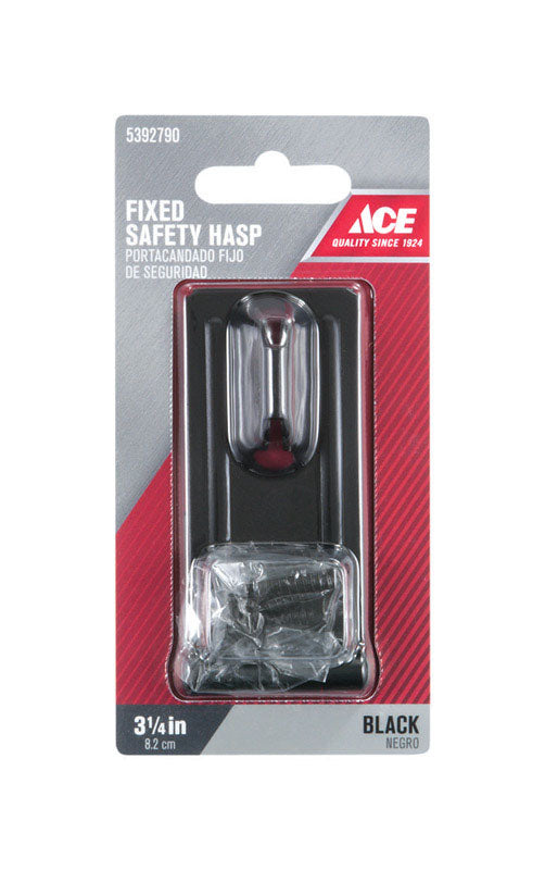 Ace Black Steel 3-1/4 in. L Fixed Staple Safety Hasp