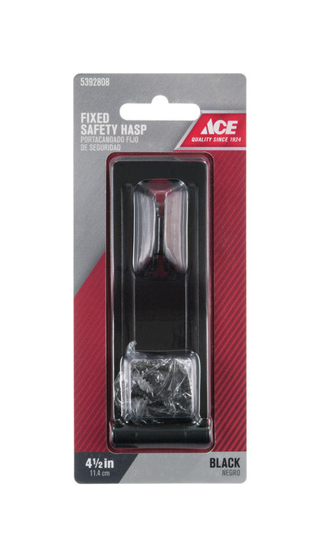 Ace Black Steel 4-1/2 in. L Fixed Staple Safety Hasp