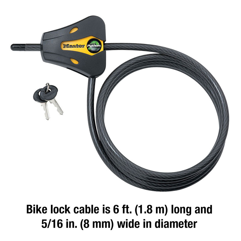 Master Lock Python 5/16 in. D X 72 in. L Vinyl Coated Steel Adjustable Locking Cable