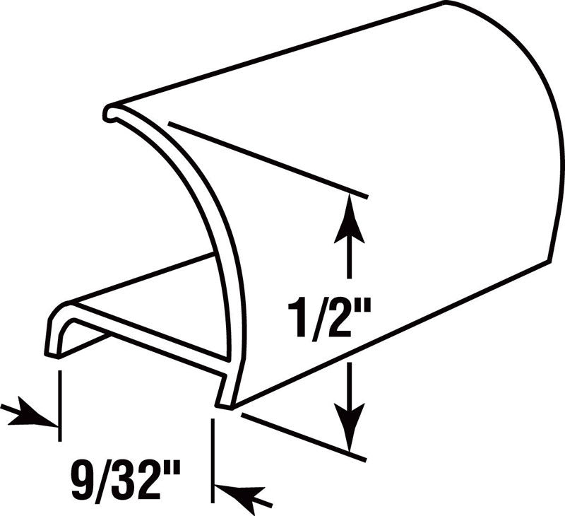 Prime-Line Black Vinyl Glass Retainer 9/32 in. W X 72 in. L 1 pk