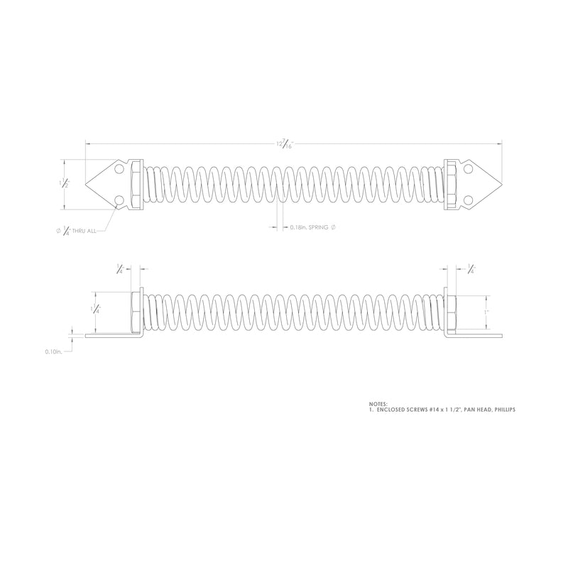 Ace 12 in. D X 1.57 in. L Stainless Steel Gate Spring