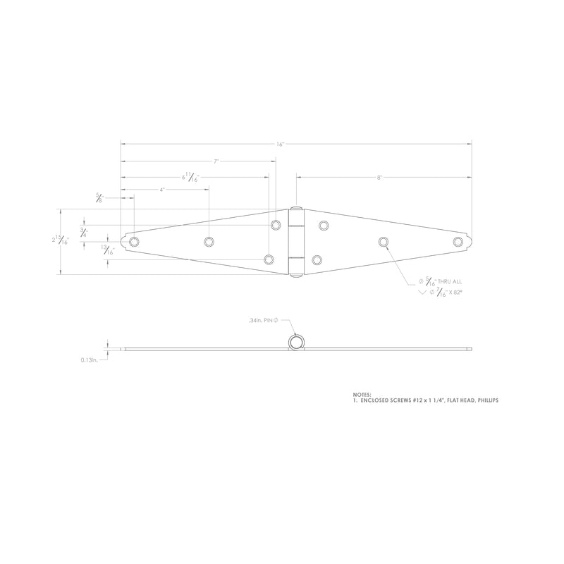 Ace 8 in. L Stainless Steel Heavy Duty Strap Hinge 1 pk