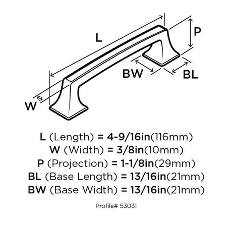 Amerock Mulholland Pull Cup Flush Pull Satin Nickel 1 pk