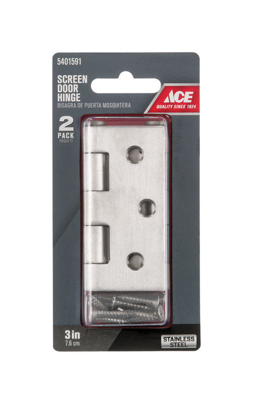 Ace 2-1/2 in. L Stainless Steel Screen Door Hinge 2 pk