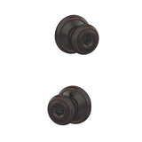 Schlage Georgian Aged Bronze Entry Lockset 1-3/4 in.