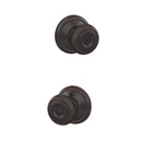 Schlage Georgian Aged Bronze Entry Lockset 1-3/4 in.