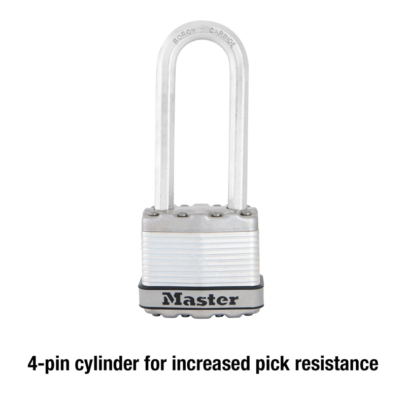 Master Lock 1-9/16 in. H X 11/16 in. W X 1-3/4 in. L Steel Dual Ball Bearing Locking Padlock Keyed A