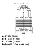 Master Lock 1-9/16 in. H X 11/16 in. W X 1-3/4 in. L Steel Dual Ball Bearing Locking Padlock Keyed A