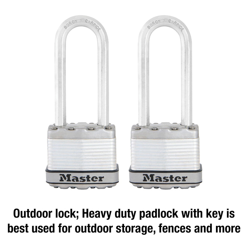 Master Lock 1-9/16 in. H X 11/16 in. W X 1-3/4 in. L Steel Dual Ball Bearing Locking Padlock Keyed A