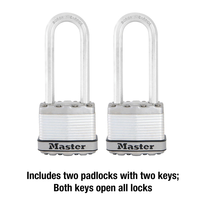 Master Lock 1-9/16 in. H X 11/16 in. W X 1-3/4 in. L Steel Dual Ball Bearing Locking Padlock Keyed A