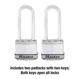 Master Lock 1-9/16 in. H X 11/16 in. W X 1-3/4 in. L Steel Dual Ball Bearing Locking Padlock Keyed A