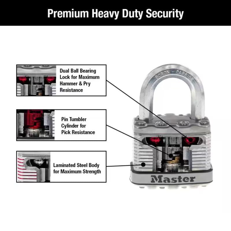 Master Lock 6.34 in. H X 1.34 in. W X 3.91 in. L Steel Ball Bearing Locking Padlock Keyed Alike