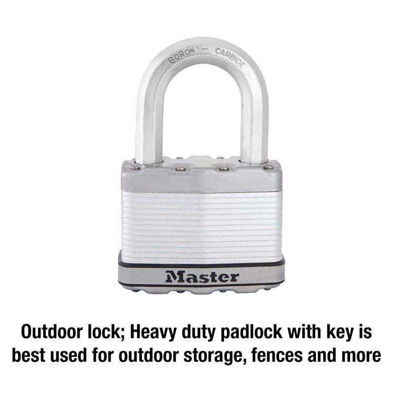 Master Lock Magnum 2 in. H X 1-1/4 in. W X 2-1/2 in. L Steel Dual Ball Bearing Locking Padlock Keyed