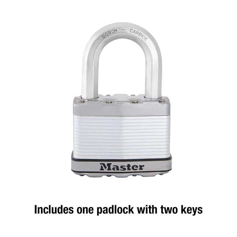 Master Lock Magnum 2 in. H X 1-1/4 in. W X 2-1/2 in. L Steel Dual Ball Bearing Locking Padlock Keyed