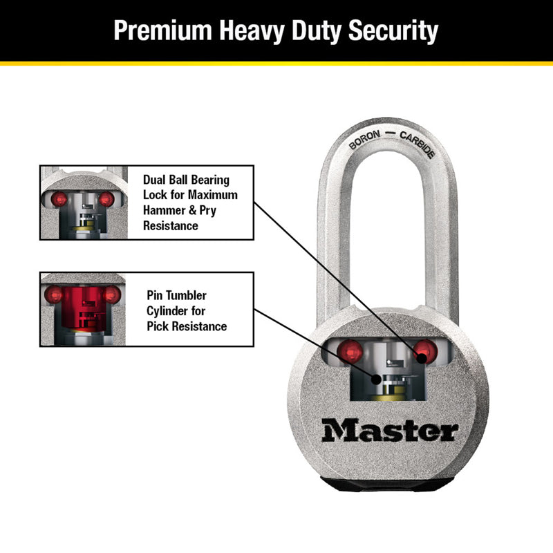 Master Lock 4-45/64 in. H X 1-19/64 in. W X 2-1/2 in. L Steel Ball Bearing Locking Padlock Keyed Ali