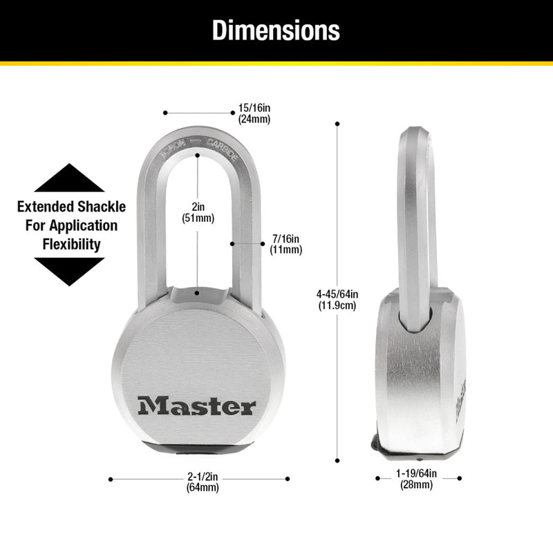 Master Lock Steelcor Master Lock 4-45/64 in. H X 1-19/64 in. W X 2-1/2 in. L Steel Ball ...