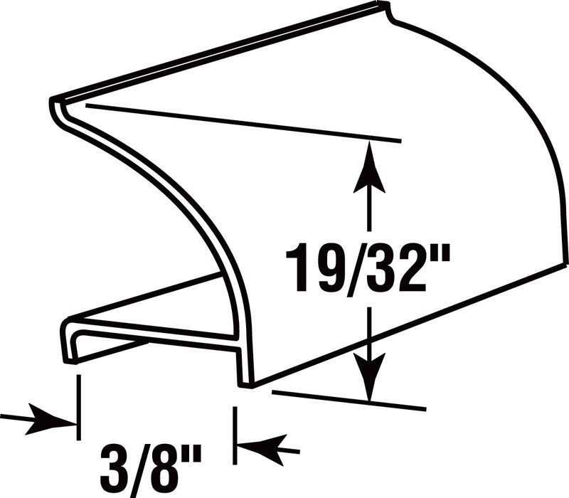 Prime-Line White Vinyl Glass Retainer 3/8 in. W X 72 in. L 1 pk