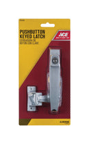 Ace Aluminum Silver Steel Push Button Keyed Latch 1 pk
