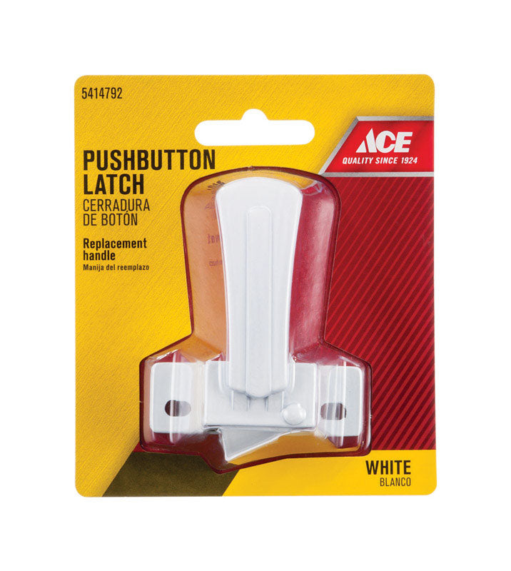 Ace White Steel Push Button Latch Replacement 1 pk