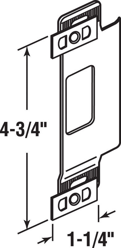 Prime-Line 4.75 in. H X 1.25 in. L Brass-Plated Steel Door Strike