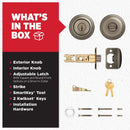 Kwikset SmartKey Juno Antique Brass Entry Lockset KW1 1-3/4 in.