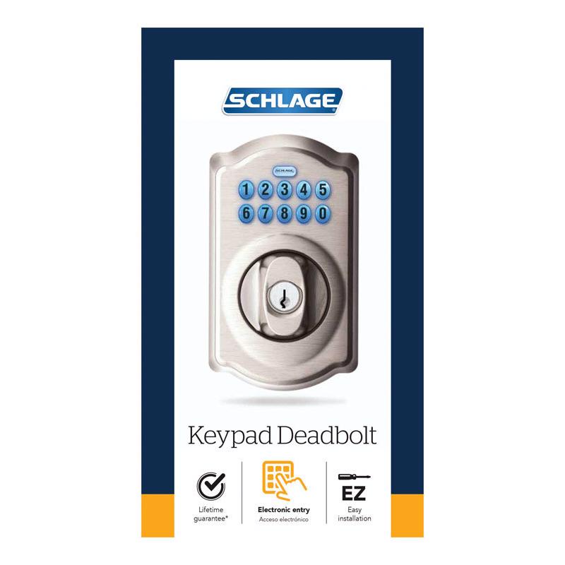 Schlage Satin Nickel Steel Electronic Deadbolt