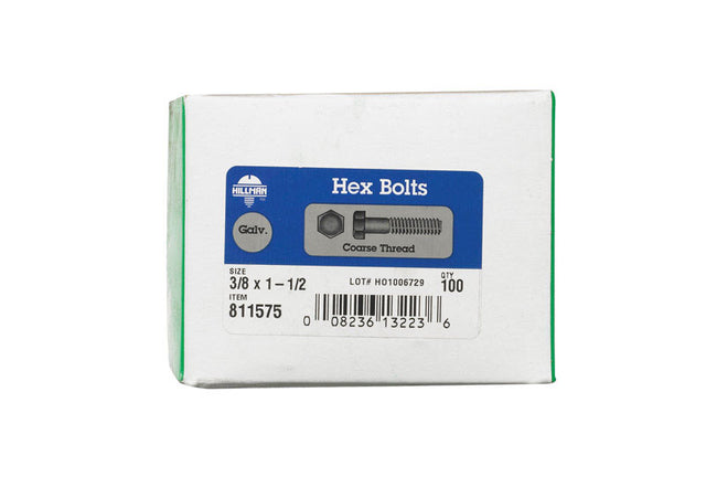 GALV HX BOLTS 3/8X1-1/2