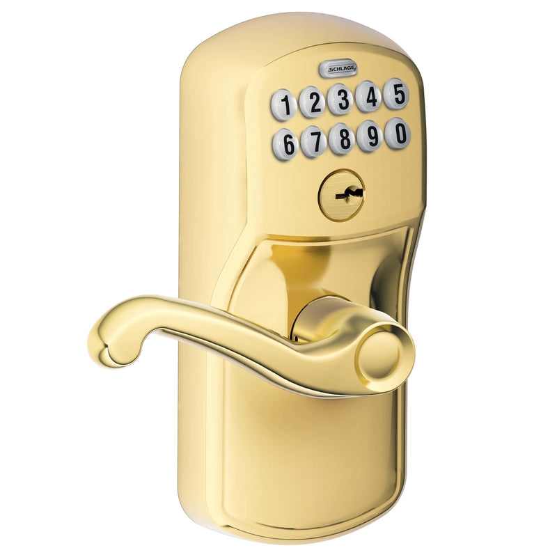 Schlage Bright Brass Steel Electronic Keypad Entry Lock