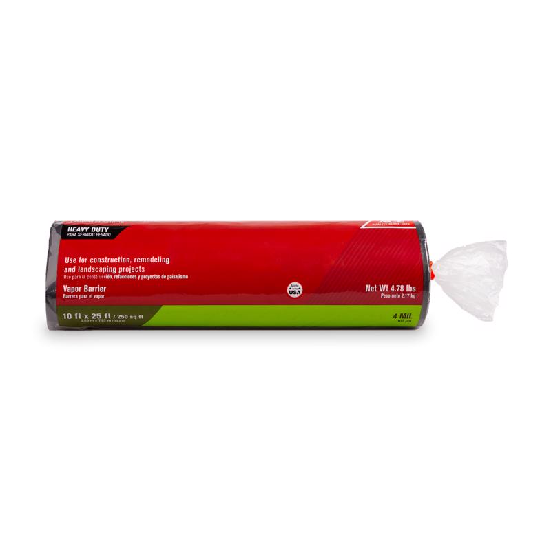 Ace Plastic Sheeting 4 mil X 10 ft. W X 25 ft. L Polyethylene Black