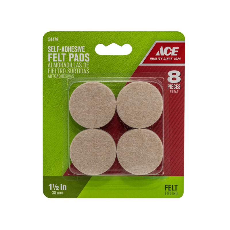 PAD FELT 1.5"CIRCLE 8PK