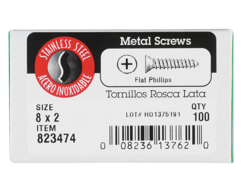 SCREW SM PHL8FH2"SS100PK