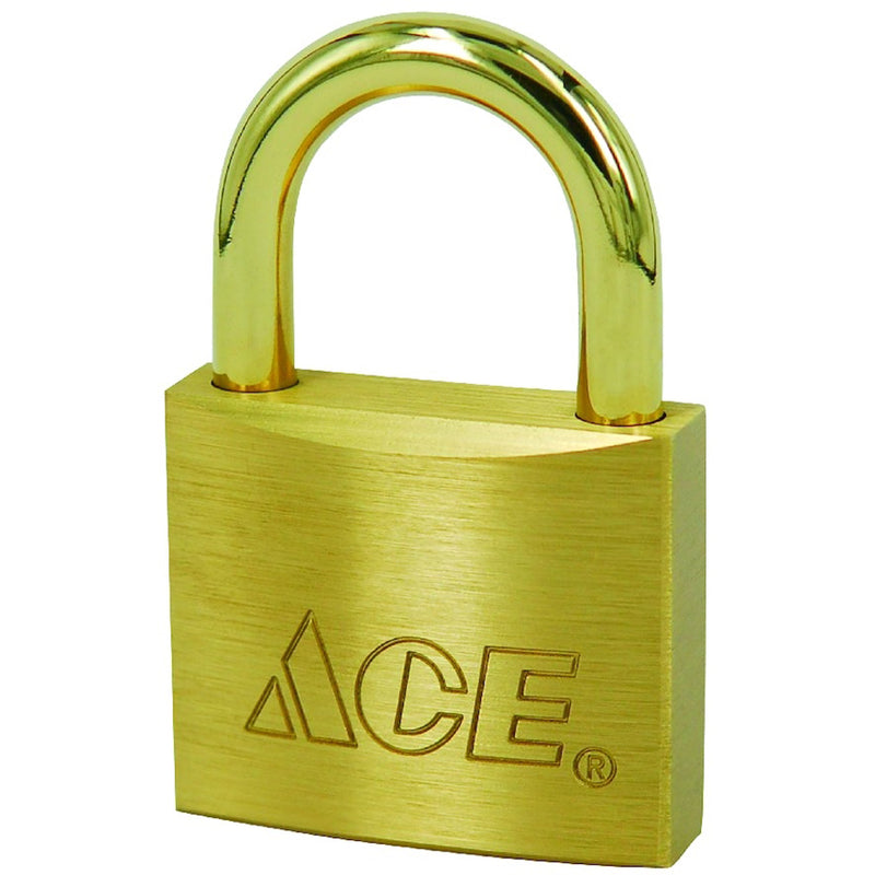 Ace 1-5/16 in. H X 1-1/2 in. W X 17/32 in. L Brass Double Locking Marine Padlock