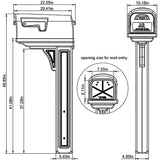 Gibraltar Mailboxes Classic Plastic Post Mount Black Double Door Mailbox