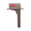 Gibraltar Mailboxes Classic Plastic Post Mount Mocha Double Door Mailbox
