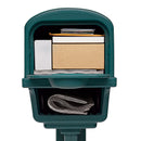 Gibraltar Mailboxes Gentry Classic Plastic Post Mount Green Mailbox