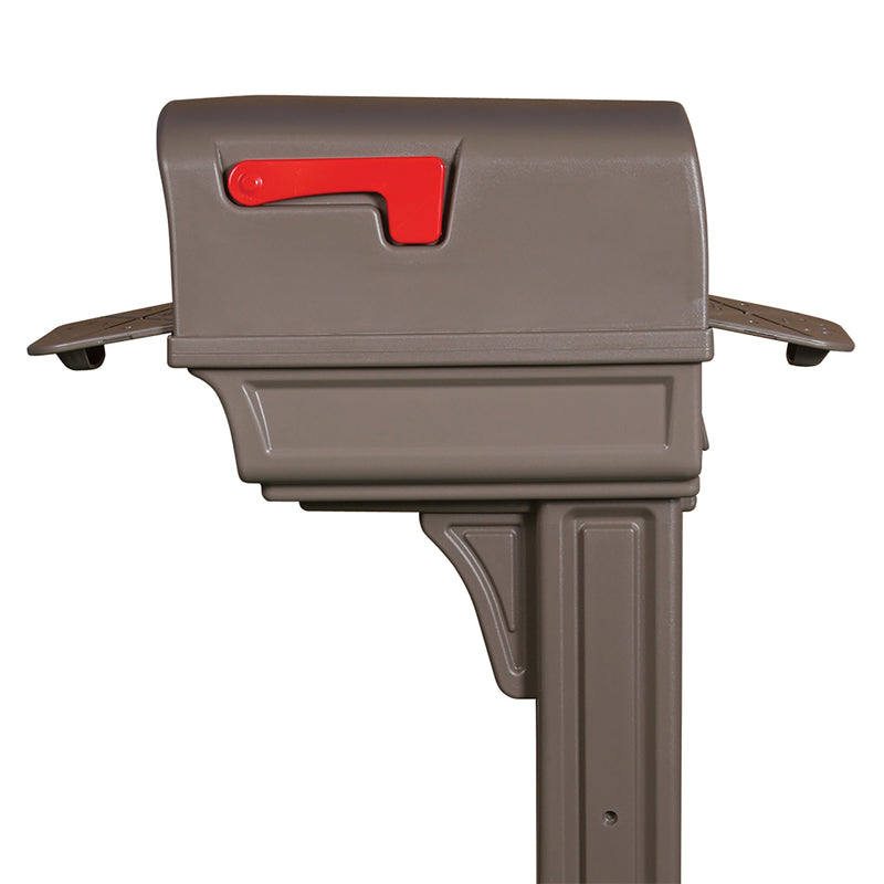 Gibraltar Mailboxes Gentry Classic Plastic Post Mount Mocha Mailbox