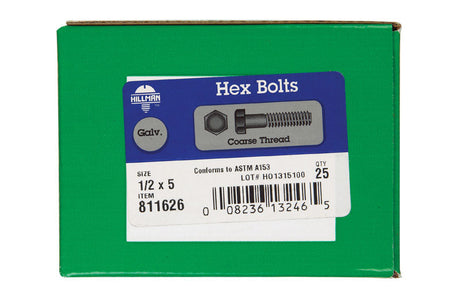 GALV HX BOLTS 1/2X5