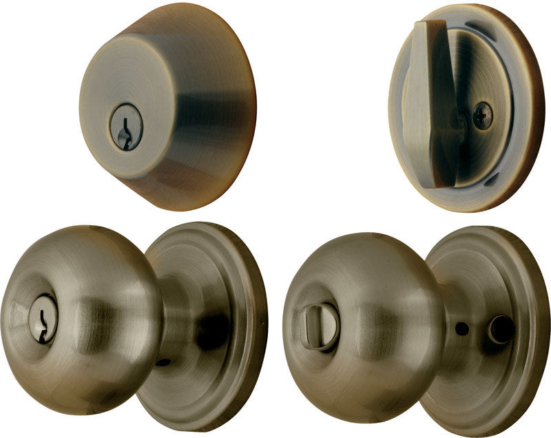 Ace Colonial Oil Rubbed Bronze Knob and Deadbolt Set 1-3/4 in.