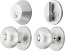 Ace Colonial Satin Nickel Knob and Deadbolt Set 1-3/4 in.