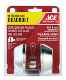 Ace Brushed Chrome Stainless Steel Single Cylinder Deadbolt