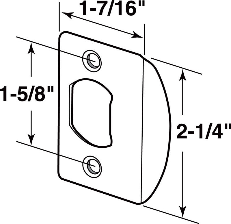 Prime-Line 2.25 in. H X 1.44 in. L Classic Bronze Steel Latch Strike Plate