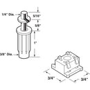 Prime-Line Matte Silver Plastic Bi-fold Door Guide 2 pc