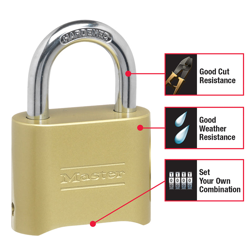 Master Lock 2-9/10 in. H X 1 in. W X 2 in. L Steel Double Locking Padlock