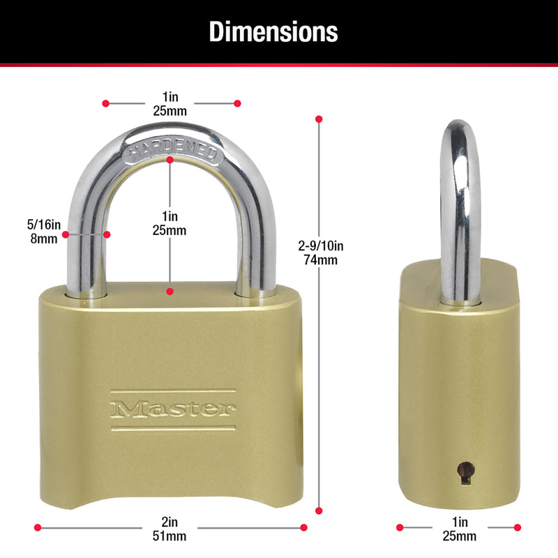 Master Lock 2-9/10 in. H X 1 in. W X 2 in. L Steel Double Locking Padlock